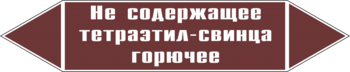 Маркировка трубопровода "не содержащее тетраэтил-свинца горючее" (пленка, 252х52 мм) - Маркировка трубопроводов - Маркировки трубопроводов "ЖИДКОСТЬ" - . Магазин Znakstend.ru